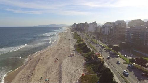 High angle view of beach