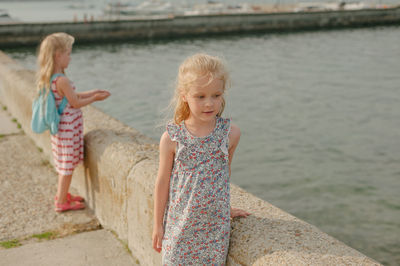 Girl and woman in water