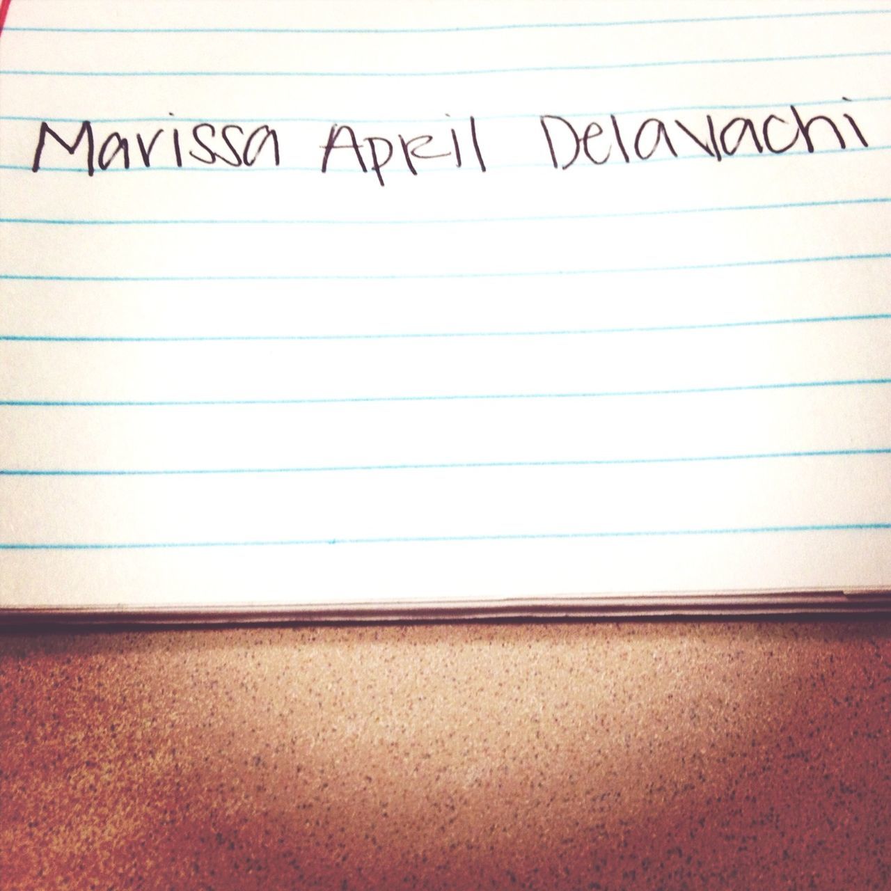 Writing my girlfriends name down. ☺