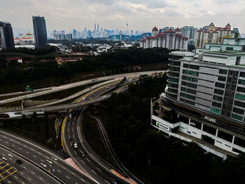 High angle view of cityscape