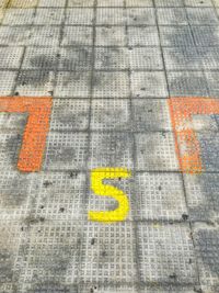 Full frame shot of yellow text