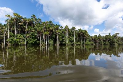 Panoramic view of lake against sky