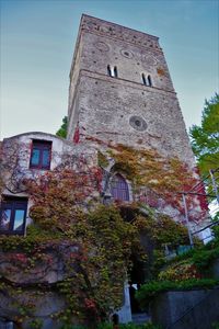 Low angle view of historic building against sky