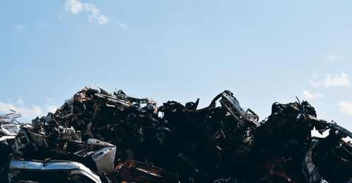 View of mountain range against cloudy sky