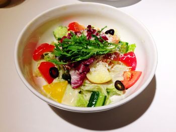 Close-up of served food in plate