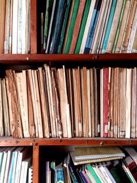 Full frame shot of books in shelf