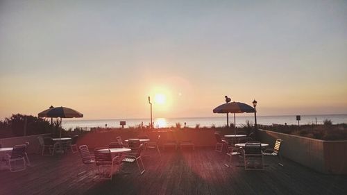 Scenic view of sea at sunset