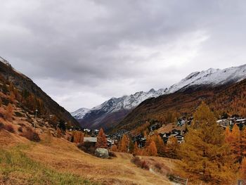 Scenic view of mountains against sky