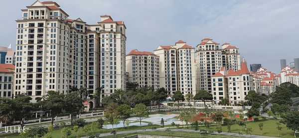 Low angle view of buildings against sky