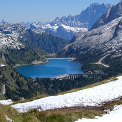 Lake fedaia, marmolada, dolomites