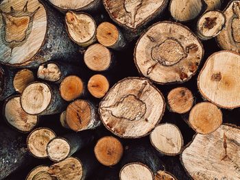 Full frame shot of logs