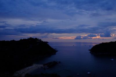 Scenic view of sea at sunset