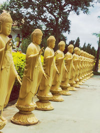 View of statues in row