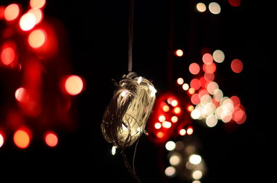 Close-up of illuminated christmas lights