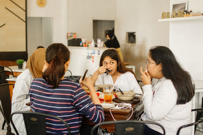 Group of people in restaurant