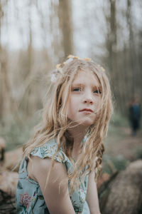 Portrait of girl in forest