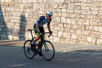 Man riding bicycle