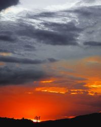 Low angle view of dramatic sky during sunset