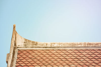 Low angle view of old building against clear sky