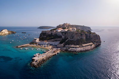 Aerial view of the tremiti islands in puglia