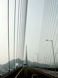 Road passing through suspension bridge