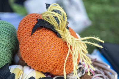 Close-up of orange hat