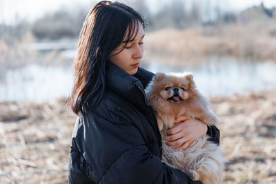 Young woman with dog