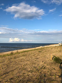 Scenic view of beach against sky