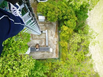 High angle view of house