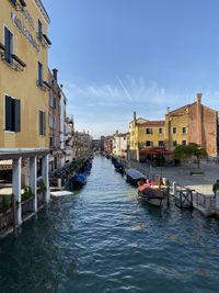 Canal passing through city buildings