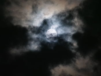 Low angle view of moon in sky