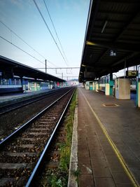 Empty railroad station platform