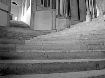 Low angle view of staircase in old building