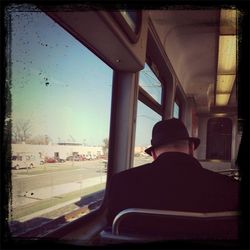 People sitting in train