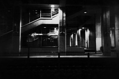 Illuminated building at night