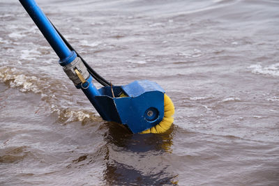 High angle view of toy in sea