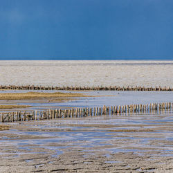 View of wattensea beach against clear sky