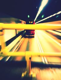 Blurred motion of train at night