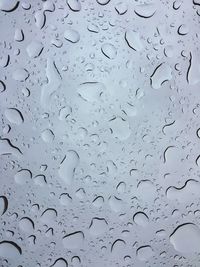 Full frame shot of wet glass window