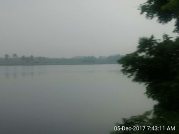 Scenic view of lake against clear sky