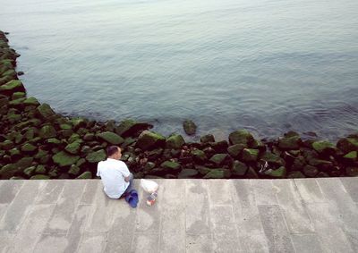 Man looking at sea