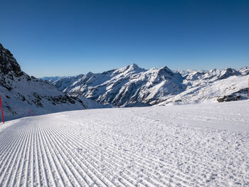 Ski slope in the alps of gressoney