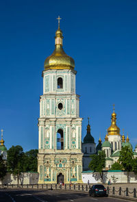 St. sophia cathedral on st. sophia square in kyiv, ukraine, on a sunny summer morning