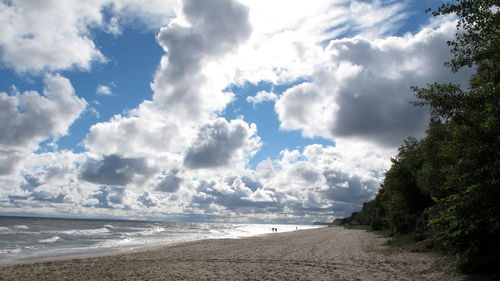 Scenic view of beach against sky