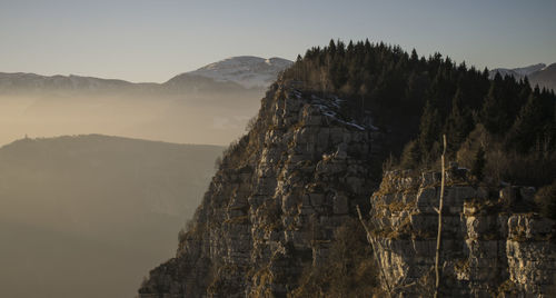 Scenic view of mountain range against sky