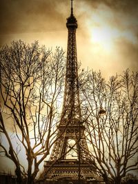 Low angle view of eiffel tower
