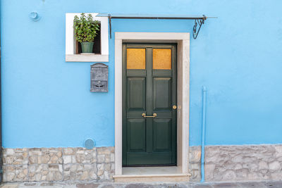 Closed wooden door