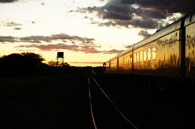 Railroad track at sunset