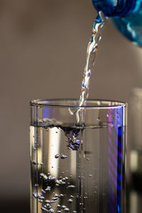 Close-up of water drops on glass