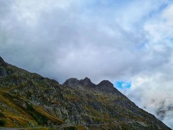 Low angle view of mountain against sky